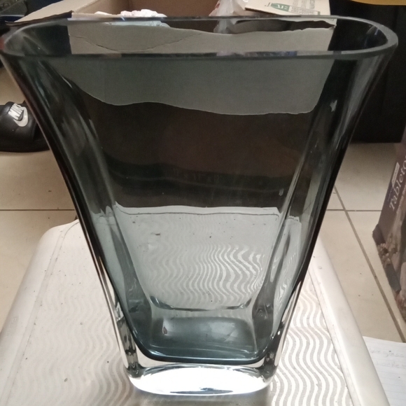 Vintage Stromberg Shyttan Art Glass Flute Vase Modern Glass Vase Gray